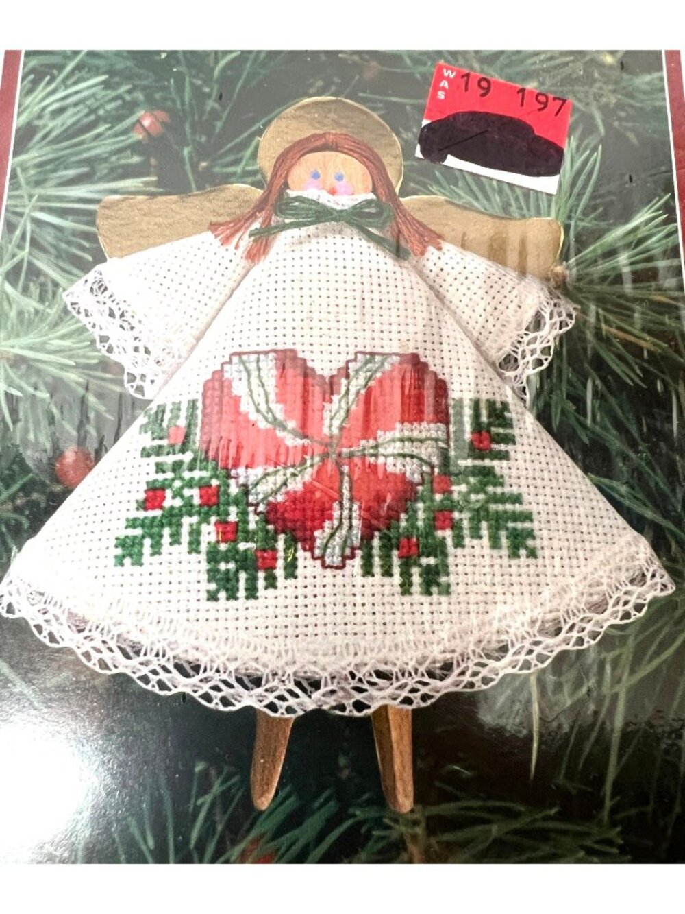 Holiday Time Angel Ornament Kit With Peppermint Heart Cross-Stitch Design - Picture 2 of 4